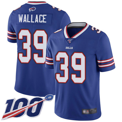 Men Buffalo Bills #39 Levi Wallace Royal Blue Team Color Vapor Untouchable Limited Player 100th Season NFL Jersey